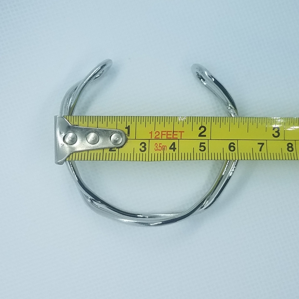 3/$10 Silver Metal Woven Style Bracelet Slip On - Picture 4 of 5